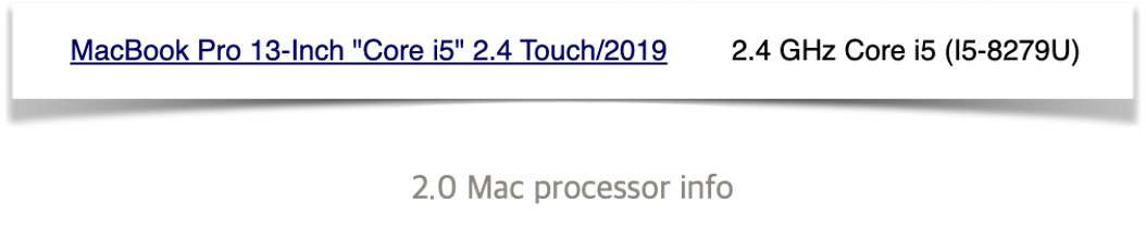 Mac Processor info